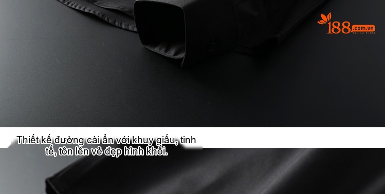 Áo Sơ Mi Nam Cotton Dài Tay Thêu Hoa 3D Chống Nhăn Màu Trắng, Đen chi tiết 12