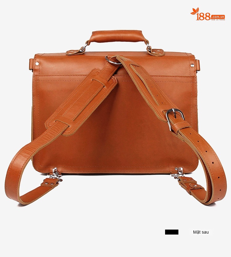Cặp Túi Đeo Chéo Nam Da Thật Vintage Chống Mòn, Chống Nước, Sức Chứa Lớn Màu Nâu chi tiết 13