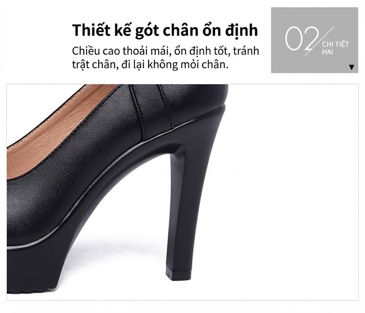 Giày Cao Gót Nữ Mũi Nhọn Quai Cài Da Bóng Chiều Cao Đế Khoảng 8cm Màu Đen, Trắng, Đỏ chi tiết 4
