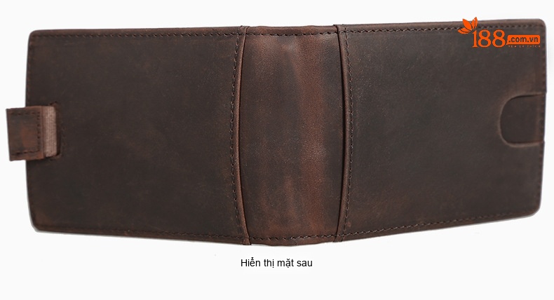 Ví Nam Da Bò Sáp Retro Đựng Thẻ Kéo Rút Chống RFID Màu Nâu chi tiết 11