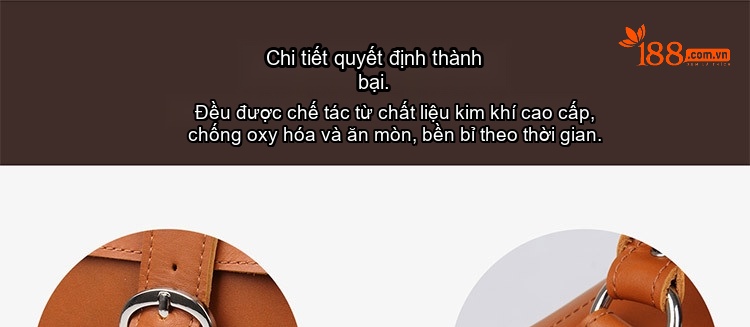 Cặp Túi Đeo Chéo Nam Da Thật Vintage Chống Mòn, Chống Nước, Sức Chứa Lớn Màu Nâu chi tiết 6