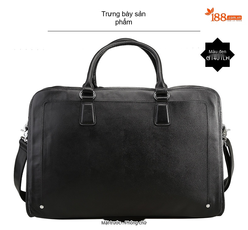 Túi Xách Tay Laptop Nam Da Bò Công Sở Đựng Tài Liệu 17 inch Màu Đen chi tiết 10