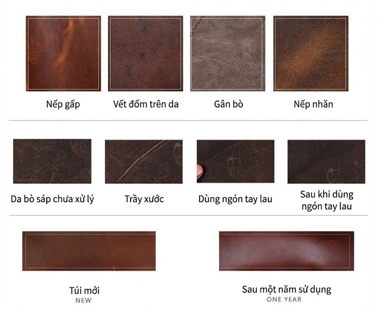 Túi Đeo Chéo/Xách Tay Nam Vải Canvas Chống Thấm Nước Dầu Sáp Đựng Laptop Công Sở Màu Nâu chi tiết 13