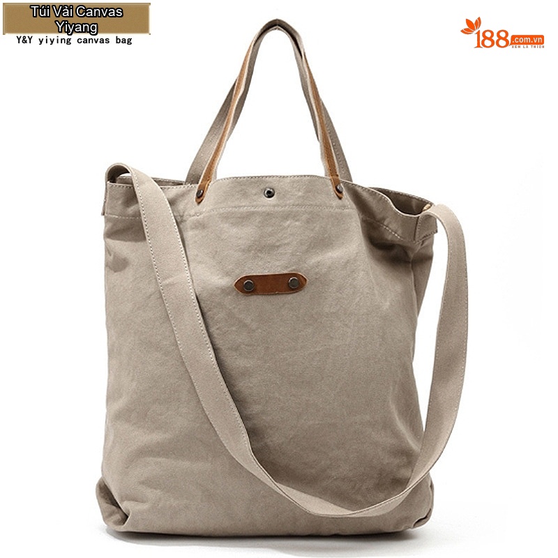 Túi Vải Canvas Khóa Cài Dáng Tote Vintage Đeo Vai, Xách Tay, Đeo Chéo Màu Đen, Kem, Xanh, Nâu...