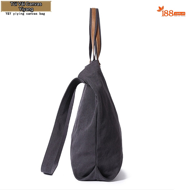 Túi Vải Canvas Khóa Cài Dáng Tote Vintage Đeo Vai, Xách Tay, Đeo Chéo Màu Đen, Kem, Xanh, Nâu...