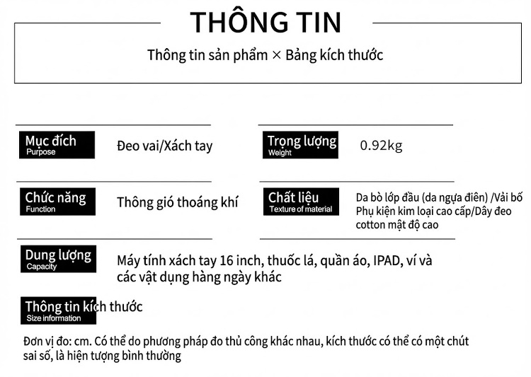 Túi Đeo Vai Nam Da Thật Vải Canvas Túi Đựng Laptop Công Sở Màu Xám, Nâu chi tiết 4