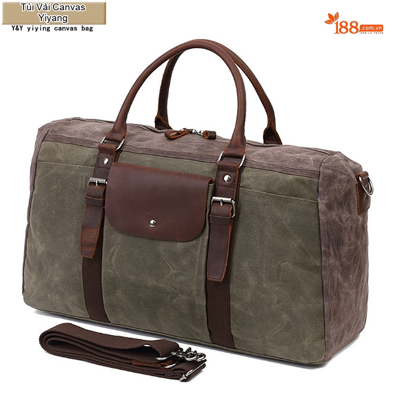 Túi Du Lịch Vải Canvas Dầu Sáp Chống Thấm Nước Đeo Chéo Vai Nam Nữ Sức Chứa Lớn Màu Xám, Nâu, Đen, Xanh...
