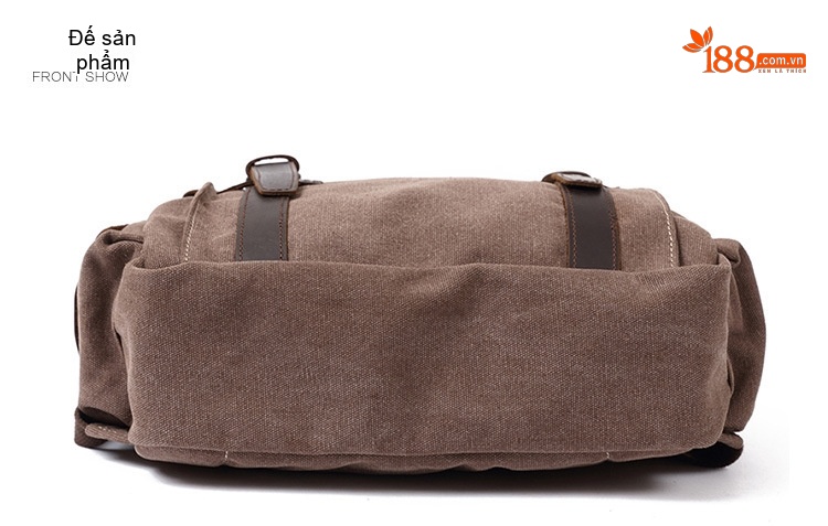 Balo Canvas Phối Da Mờ Du Lịch Phong Cách Vintage chi tiết 13