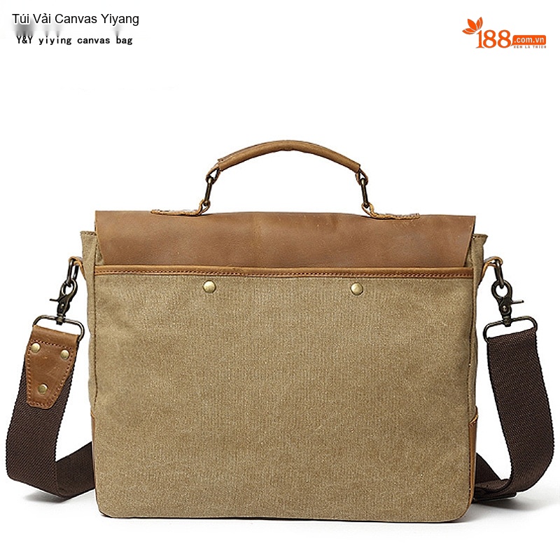 Túi Đeo Chéo Nam Nữ Vải Canvas Kiểu Dáng Postman Thiết Kế Du Lịch, Chụp Ảnh Màu Nâu, Xanh Lá, Xám, Xanh Dương...