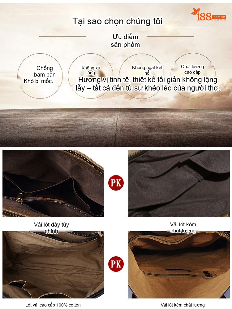 Túi Đeo Chéo Nam Nữ Vải Canvas Kiểu Dáng Postman Thiết Kế Du Lịch, Chụp Ảnh Màu Nâu, Xanh Lá, Xám, Xanh Dương... chi tiết 13