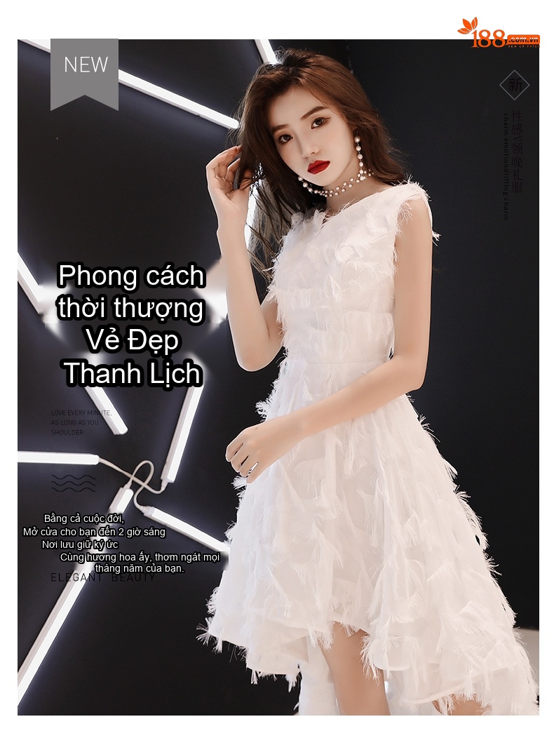 Váy Dạ Hội Nữ Dáng Ôm Thanh Lịch Phong Cách Quý Cô Màu Đen, Đỏ, Trắng... chi tiết 1