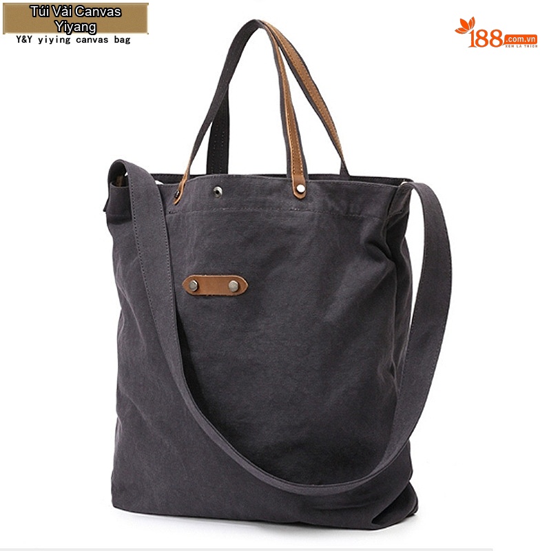 Túi Vải Canvas Khóa Cài Dáng Tote Vintage Đeo Vai, Xách Tay, Đeo Chéo Màu Đen, Kem, Xanh, Nâu...