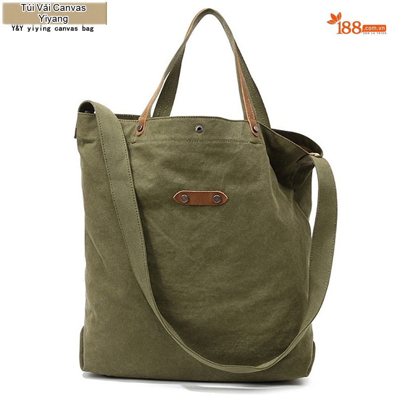 Túi Vải Canvas Khóa Cài Dáng Tote Vintage Đeo Vai, Xách Tay, Đeo Chéo Màu Đen, Kem, Xanh, Nâu...