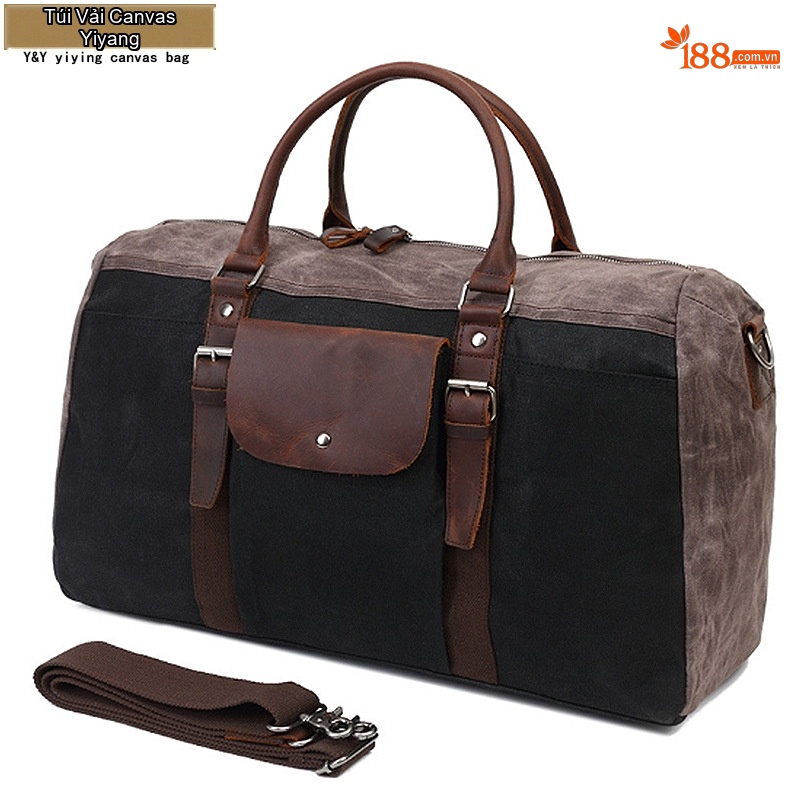 Túi Du Lịch Vải Canvas Dầu Sáp Chống Thấm Nước Đeo Chéo Vai Nam Nữ Sức Chứa Lớn Màu Xám, Nâu, Đen, Xanh...