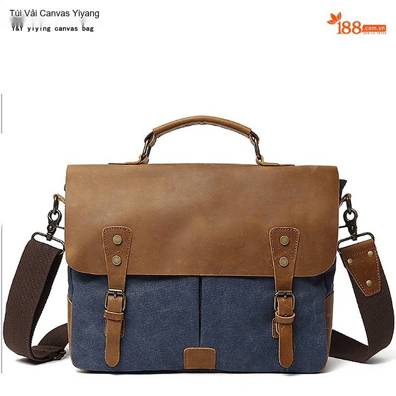 Túi Đeo Chéo Nam Nữ Vải Canvas Kiểu Dáng Postman Thiết Kế Du Lịch, Chụp Ảnh Màu Nâu, Xanh Lá, Xám, Xanh Dương...