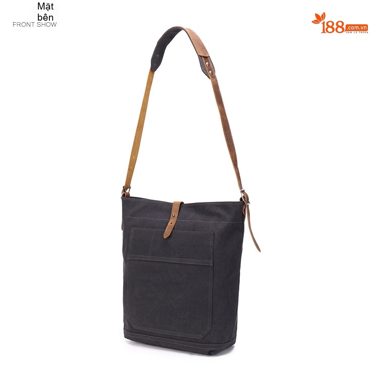 Túi Đeo Vai Vải Canvas Nữ Túi Tote Mua Sắm Hàng Ngày Đơn Giản Màu Đen, Nâu, Xanh Lá, Trắng... chi tiết 6