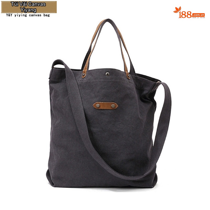 Túi Vải Canvas Khóa Cài Dáng Tote Vintage Đeo Vai, Xách Tay, Đeo Chéo Màu Đen, Kem, Xanh, Nâu...