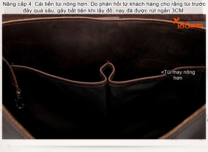 Túi Đeo Vai/Đeo Chéo/Xách Tay Nam Da Thật Phong Cách Âu Mỹ Màu Nâu chi tiết 18