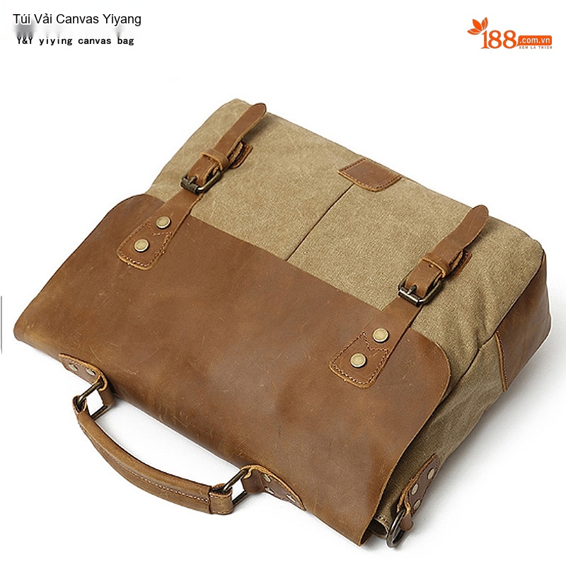 Túi Đeo Chéo Nam Nữ Vải Canvas Kiểu Dáng Postman Thiết Kế Du Lịch, Chụp Ảnh Màu Nâu, Xanh Lá, Xám, Xanh Dương...