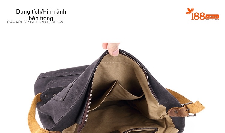 Túi Đeo Vai Vải Canvas Nữ Túi Tote Mua Sắm Hàng Ngày Đơn Giản Màu Đen, Nâu, Xanh Lá, Trắng... chi tiết 11
