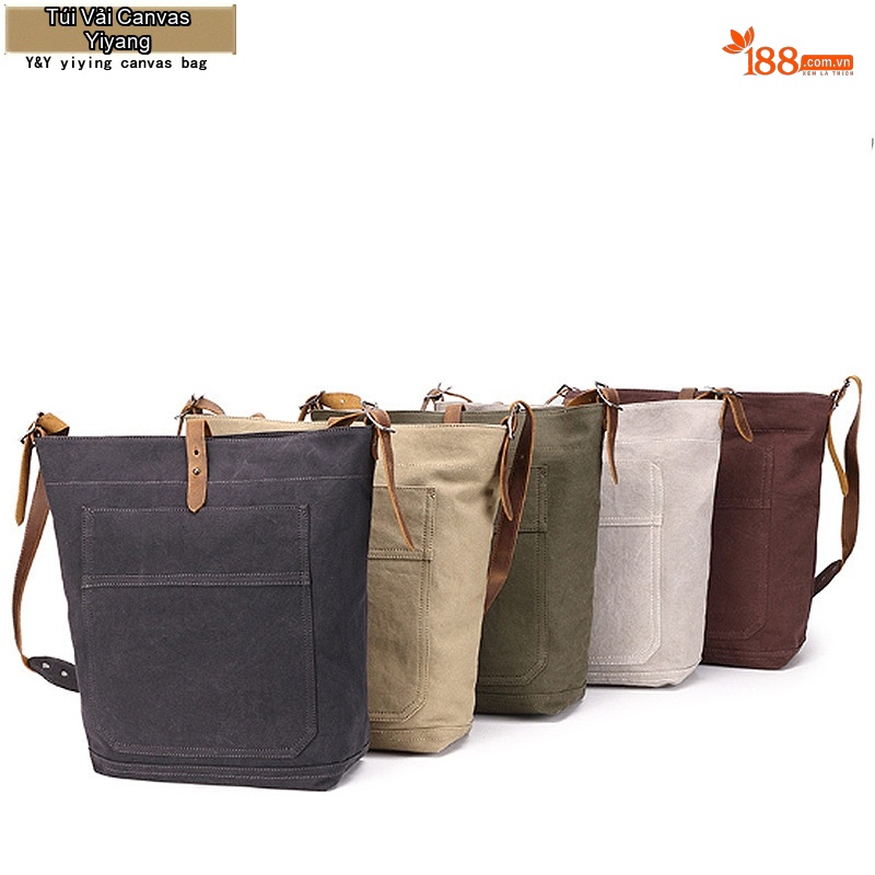 Túi Đeo Vai Vải Canvas Nữ Túi Tote Mua Sắm Hàng Ngày Đơn Giản Màu Đen, Nâu, Xanh Lá, Trắng...