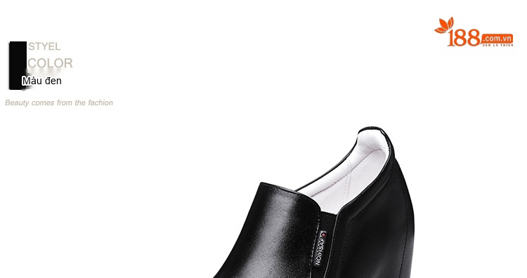 Giày Thể Thao Nữ Đế Xuồng Da Bóng Chiều Cao Đế Khoảng 5cm Màu Đen, Trắng chi tiết 12