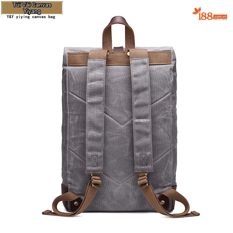 Balo Đeo Vai Vải Canvas Dầu Sáp Chống Nước Phối Da Thật Sức Chứa Lớn Màu Xám, Be, Xanh Rêu, Đen