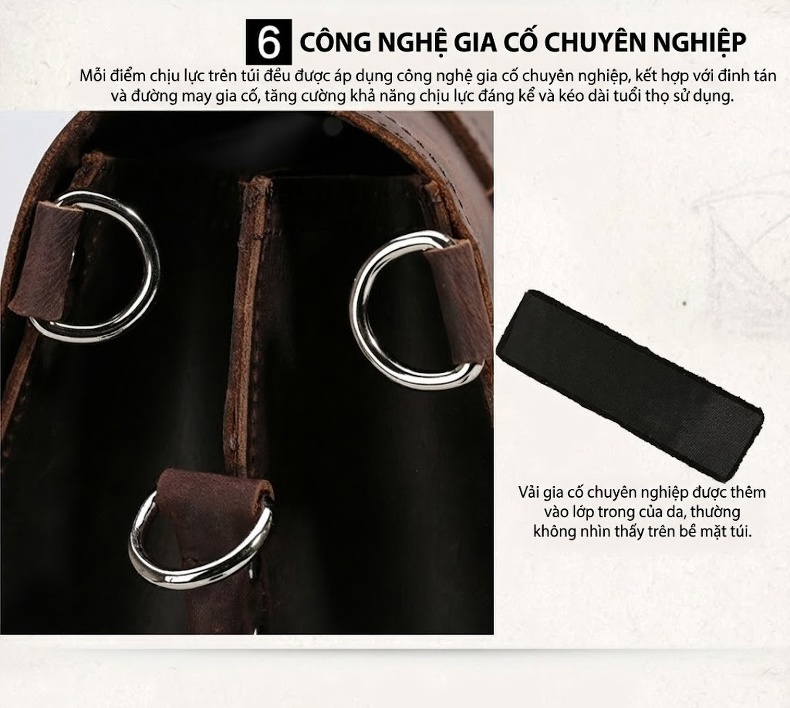 Túi Đeo Vai/Đeo Chéo/Xách Tay Nam Da Thật Phong Cách Âu Mỹ Màu Nâu chi tiết 22