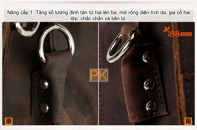 Túi Đeo Vai/Đeo Chéo/Xách Tay Nam Da Thật Phong Cách Âu Mỹ Màu Nâu chi tiết 15
