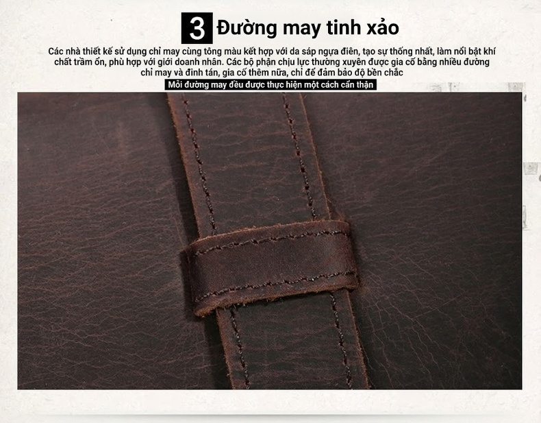 Túi Đeo Vai/Đeo Chéo/Xách Tay Nam Da Thật Phong Cách Âu Mỹ Màu Nâu chi tiết 20