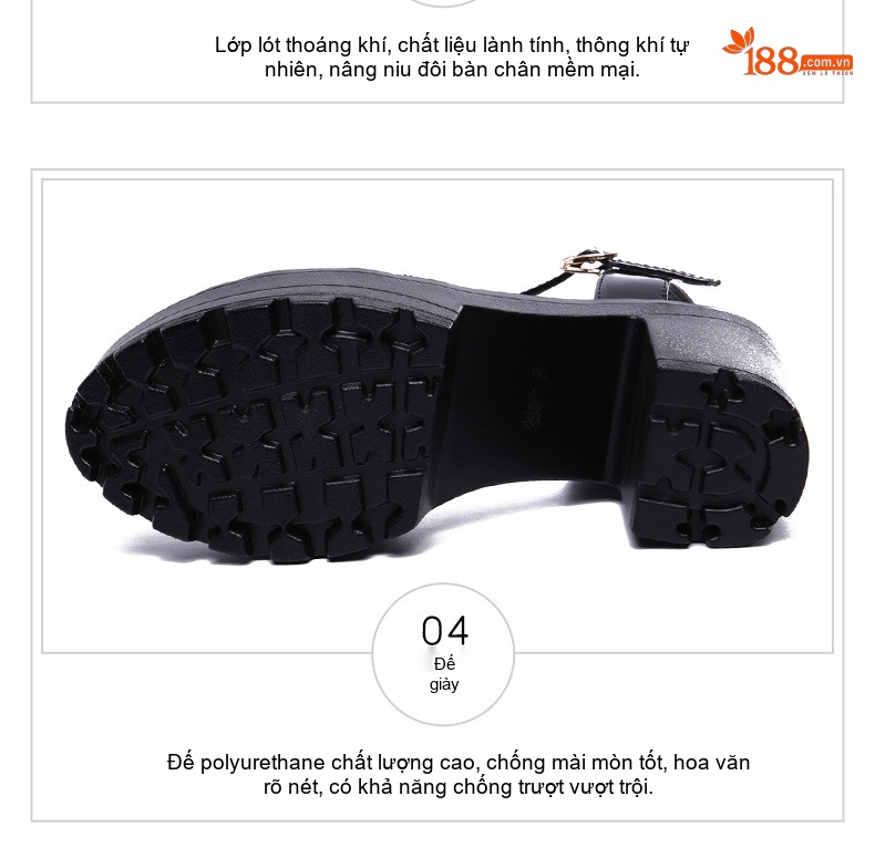 Giày Sandal Cao Gót Nữ Quai Chéo Đế Xuồng Da Bóng Gót Cao 8cm - 9cm Màu Đen, Trắng, Đỏ chi tiết 8