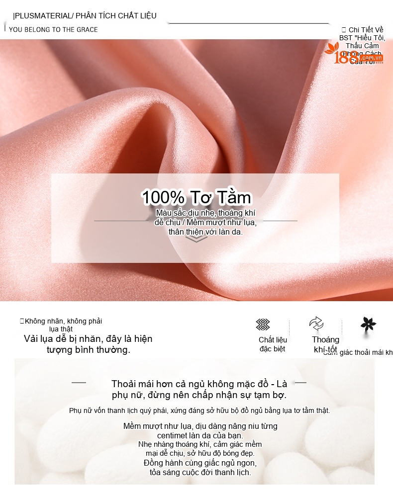 Bộ Đồ Ngủ Lụa Trung Tay Nữ 100% Tơ Tằm Mùa Thu Đông Ren Quyến Rũ Màu Hồng, Đỏ, Trắng Ngà chi tiết 4