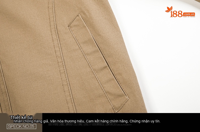 Áo Khoác Lính Nam Cotton Dáng Rộng Phong Cách Âu Mỹ Màu Xanh Rêu, Đen, Nâu chi tiết 19