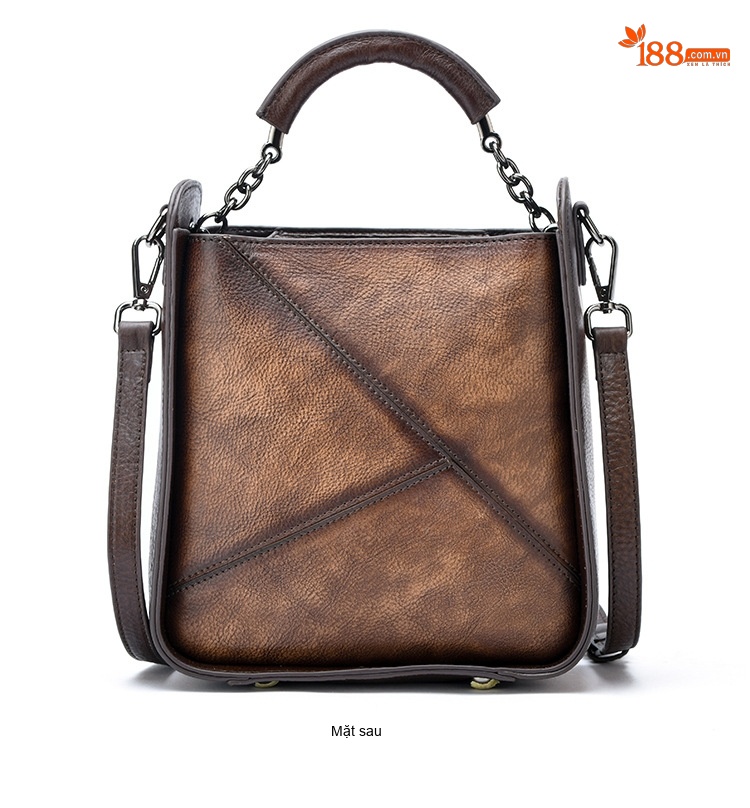 Túi Xách Nữ Da Bò Thật Vintage Hình Hươu Cao Cấp Đeo Vai, Xách Tay Màu Nâu, Vàng, Xanh Lá, Đỏ... chi tiết 11
