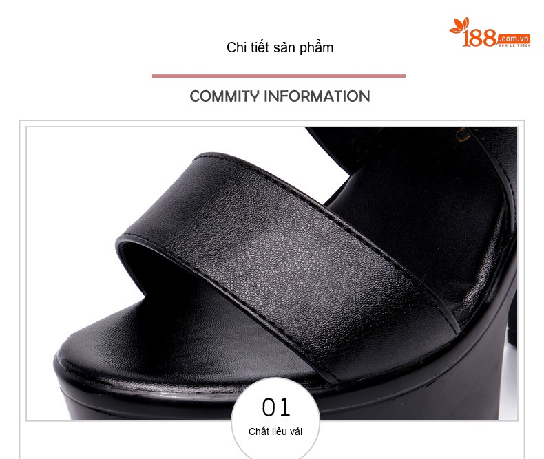 Giày Sandal Cao Gót Nữ Quai Chéo Đế Xuồng Gót Cao 10cm - 12cm Màu Đen chi tiết 5