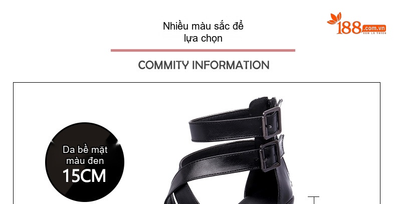 Giày Sandal Cao Gót Nữ Quai Chéo Đế Xuồng Gót Cao 10cm - 12cm Màu Đen chi tiết 3