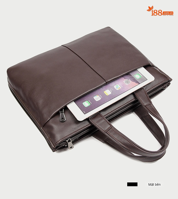 Cặp Công Sở Nam Da Thật Đựng Laptop Chống Sốc Chống Nước Màu Đen, Nâu chi tiết 15