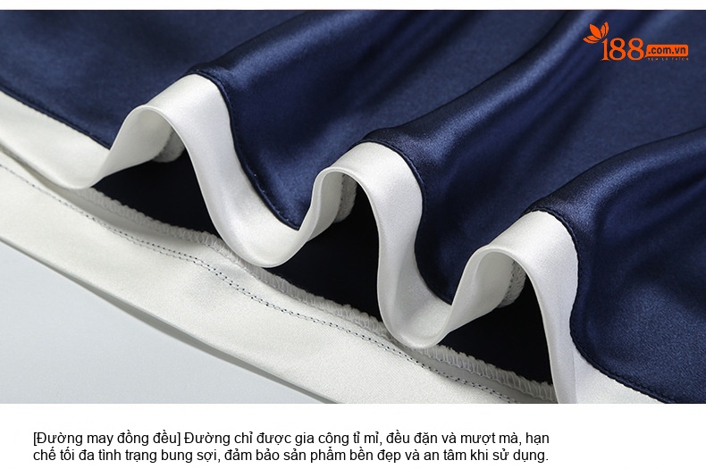 Váy Ngủ Lụa Tơ Tằm 100% Dáng Dây Sexy Mùa Hè Màu Đỏ, Xanh Navy, Hồng chi tiết 13