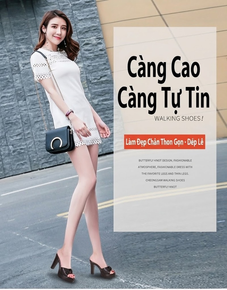 Giày Sandal Cao Gót Nữ Hở Ngón Quai Ngang Đế Xuồng Gót Cao 8cm Màu Đỏ, Đen, Vàng chi tiết 1