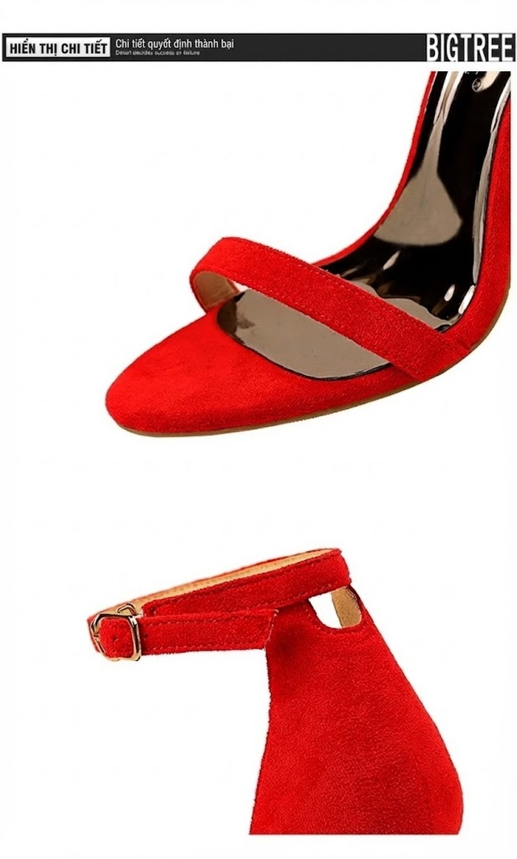 Giày Sandal Cao Gót Nữ Quai Ngang Hở Ngón Nỉ Gót Cao 10cm - 12cm Màu Đen, Đỏ, Xanh, Kem, Xám... chi tiết 28