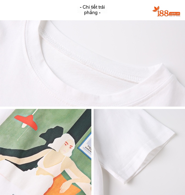 Set Áo Thun Tay Ngắn In Hình và Chân Váy Dáng Dài Phong Cách Hàn Quốc Màu Trắng, Xanh Olive chi tiết 15