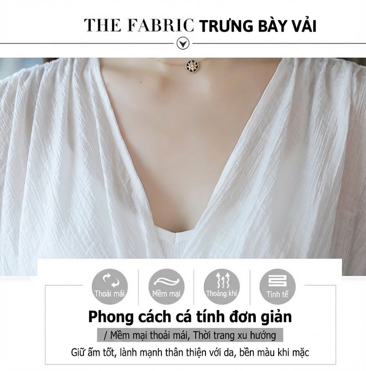 Set Bộ Nữ Áo Croptop Tay Lỡ Quần Short Thun Eo Cao Phong Cách Tiểu Thư Màu Trắng chi tiết 4