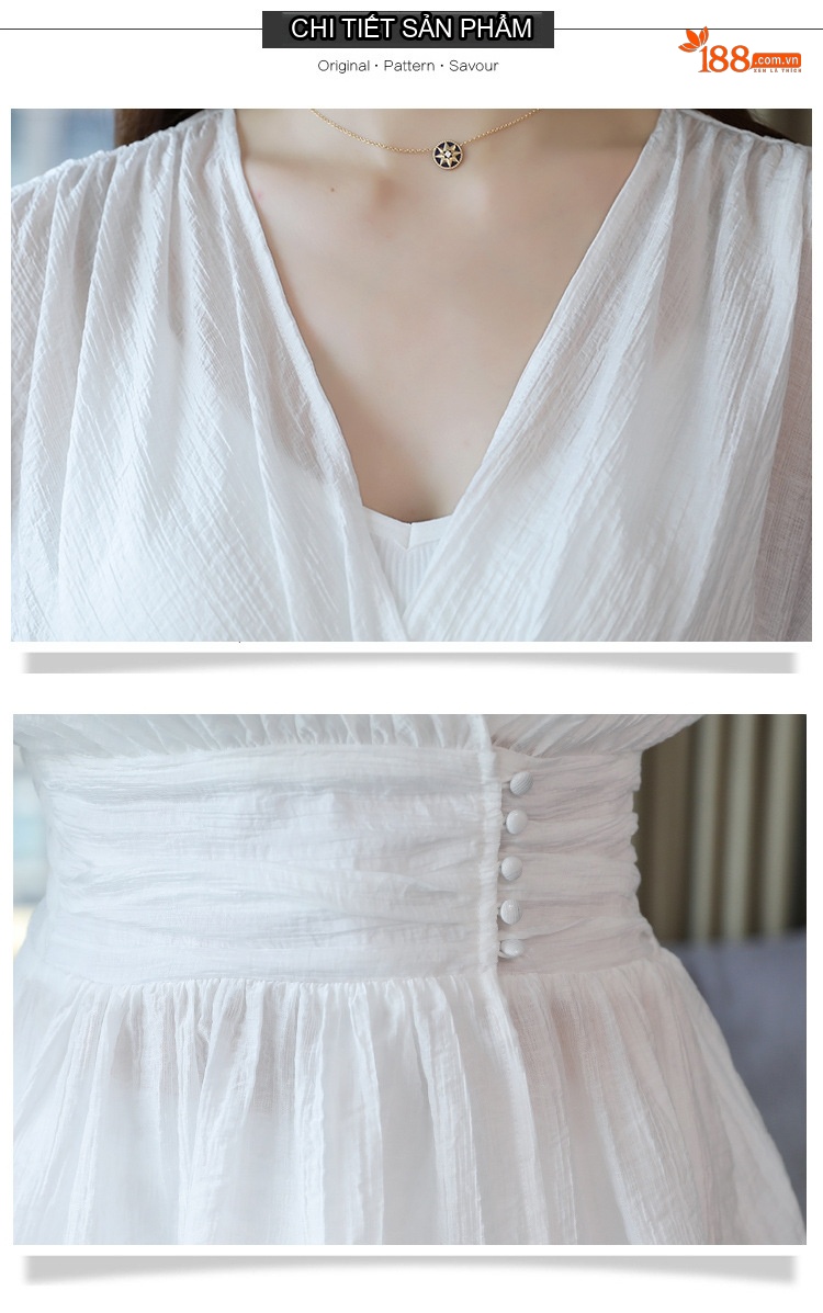 Set Bộ Nữ Áo Croptop Tay Lỡ Quần Short Thun Eo Cao Phong Cách Tiểu Thư Màu Trắng chi tiết 16
