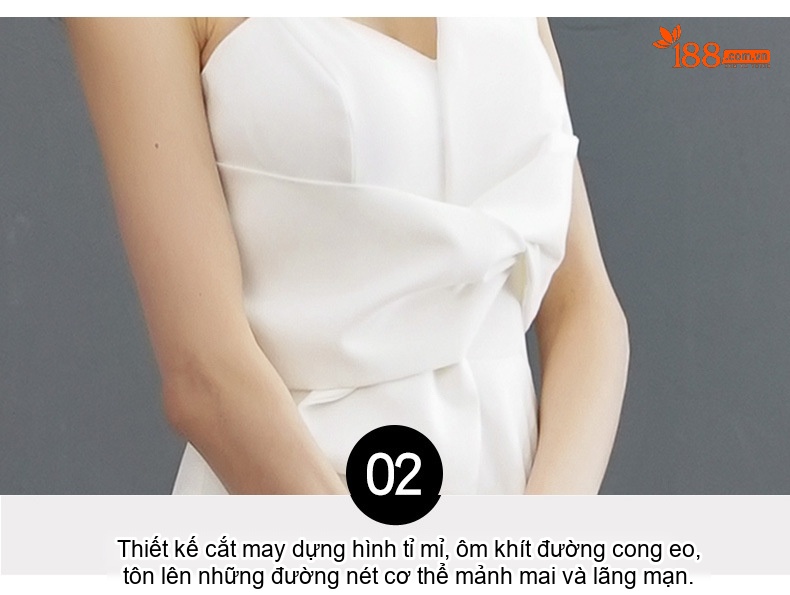 Váy Dạ Hội Dáng Dài Thanh Lịch Cho Nữ, Váy Dự Tiệc, Váy Hội Nghị Màu Trắng, Xanh Lá, Xám, Đỏ... chi tiết 16