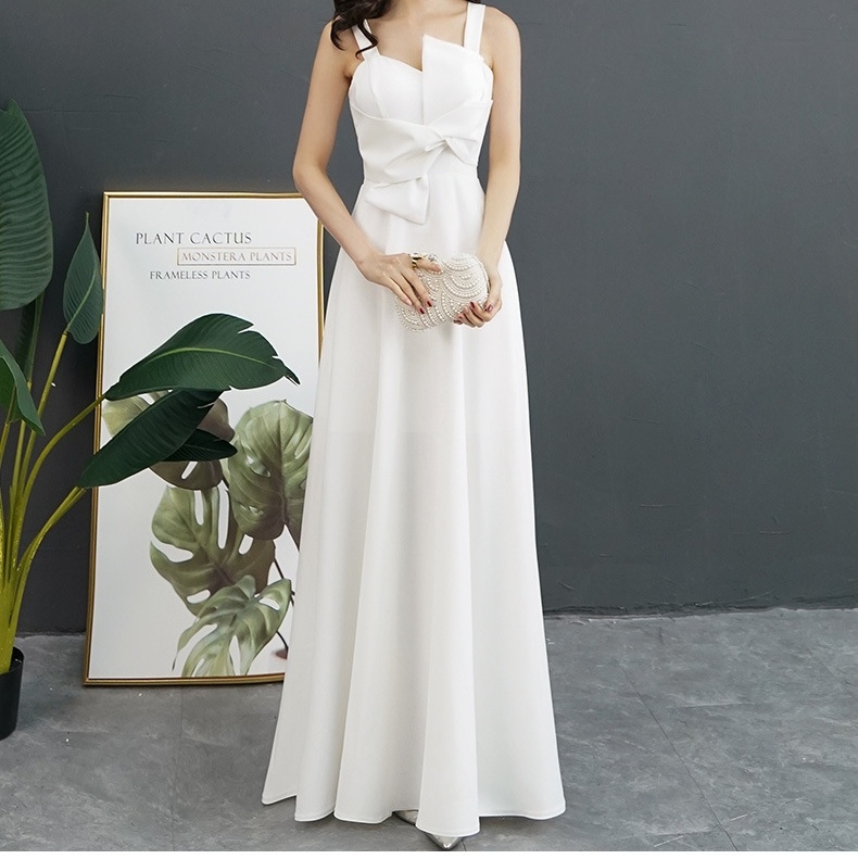 Váy Dạ Hội Dáng Dài Thanh Lịch Cho Nữ, Váy Dự Tiệc, Váy Hội Nghị Màu Trắng, Xanh Lá, Xám, Đỏ... chi tiết 8