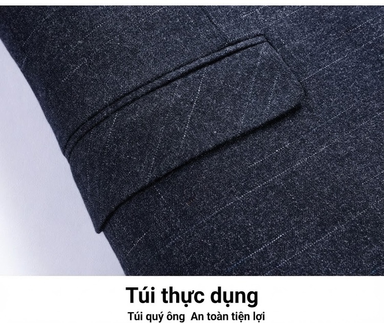 Áo Vest Nam Hàn Quốc Dáng Ôm Thu Đông Màu Xám Xanh chi tiết 37