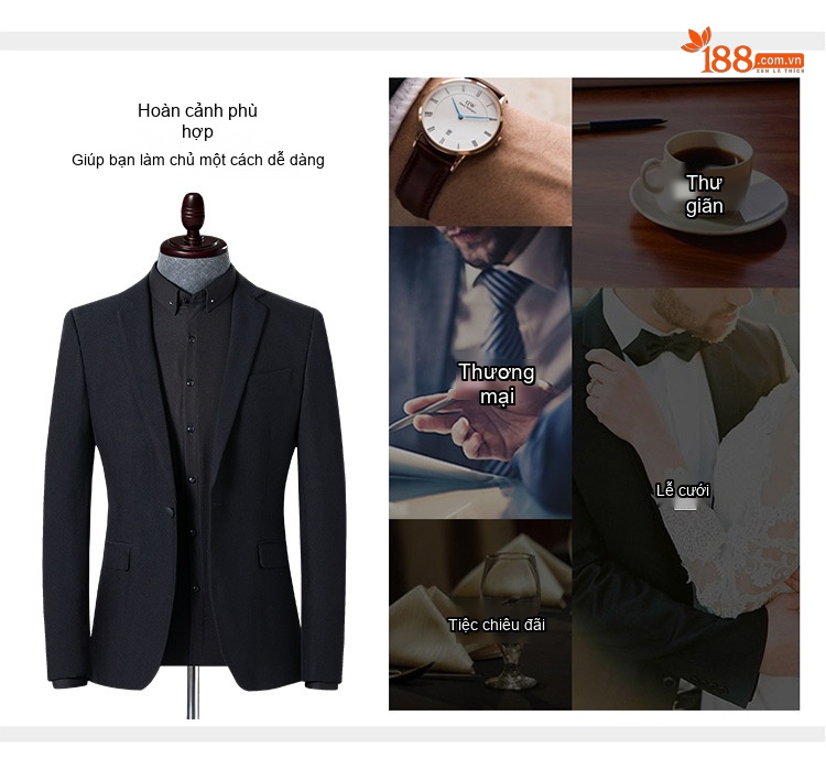 Áo Vest Nam Một Khuy Xẻ Tà Kiểu Dáng Ôm Body Phong Cách Hàn Quốc Màu Đen chi tiết 29
