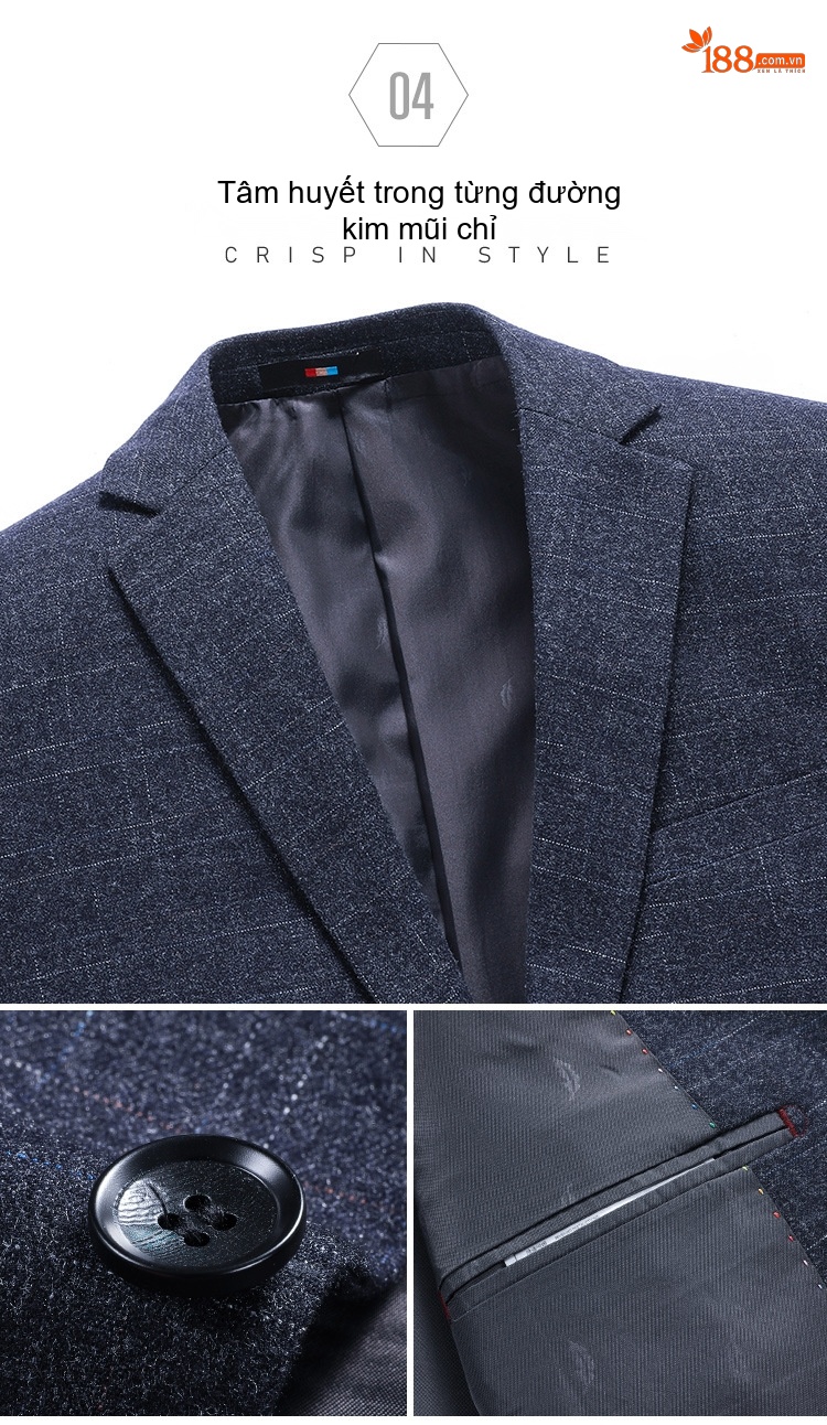 Áo Vest Nam Dáng Ôm Vừa Vặn Phong Cách Hàn Quốc Màu Xanh Navy chi tiết 31
