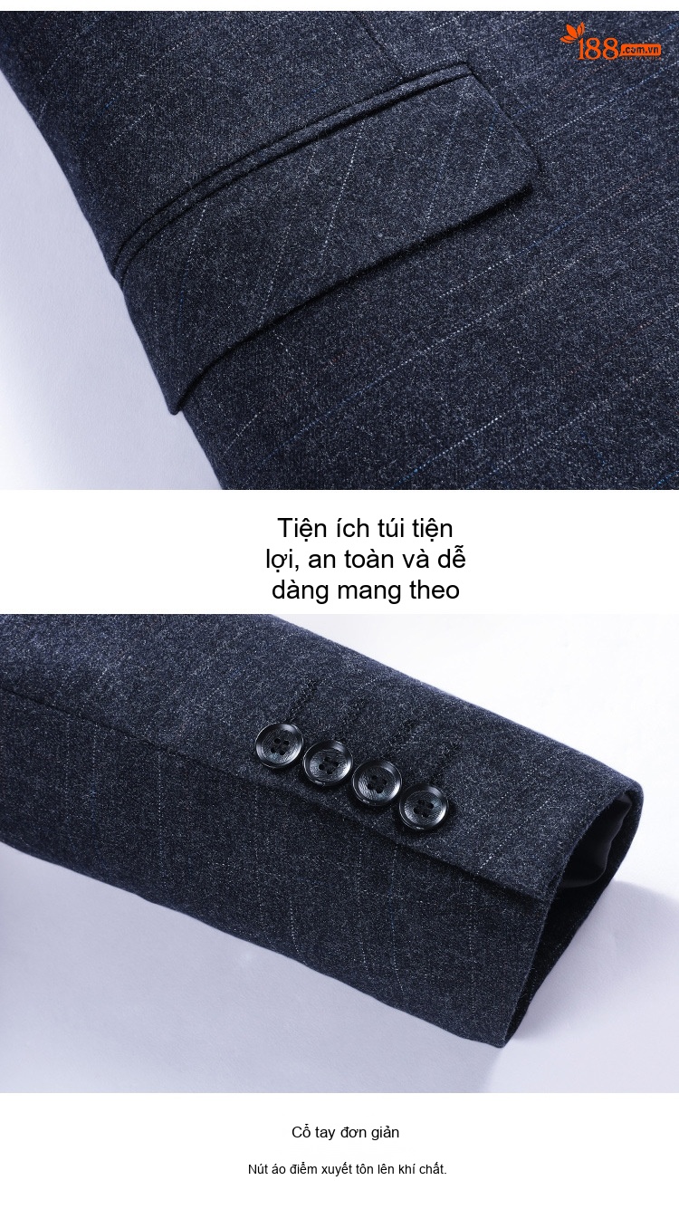 Áo Vest Nam Dáng Ôm Vừa Vặn Phong Cách Hàn Quốc Màu Xanh Navy chi tiết 37