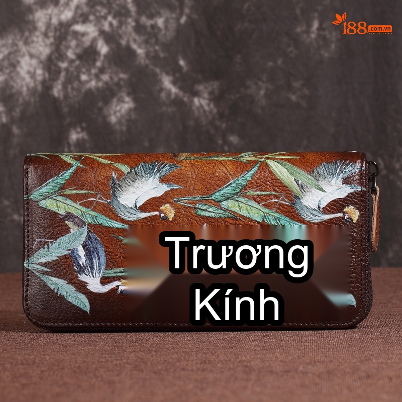 Ví Dài Nữ Đa Năng Nhiều Ngăn Khóa Kéo Họa Tiết Vintage